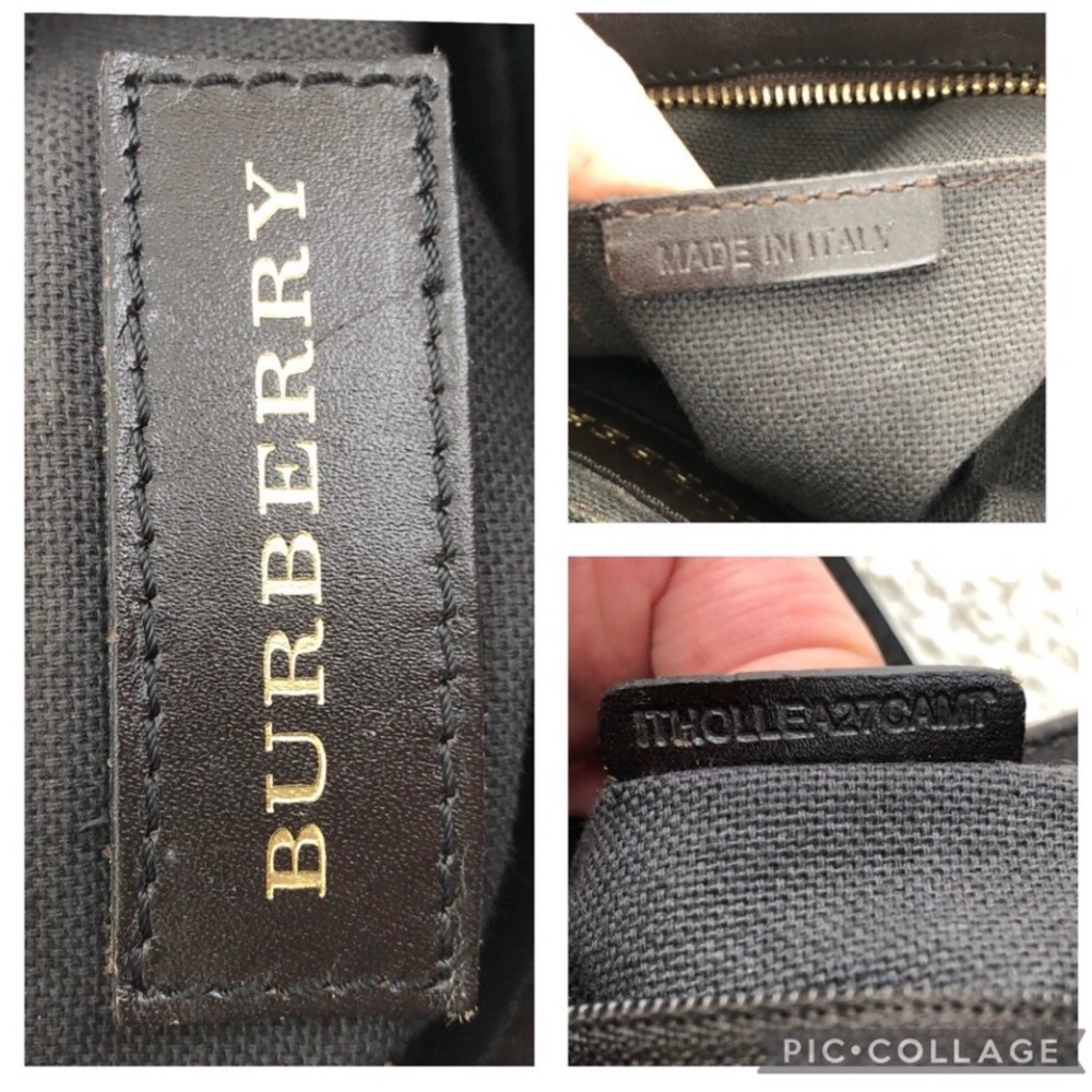 Auth Burberry Check and brown leather crossbody bag - Picture 5 of 17
